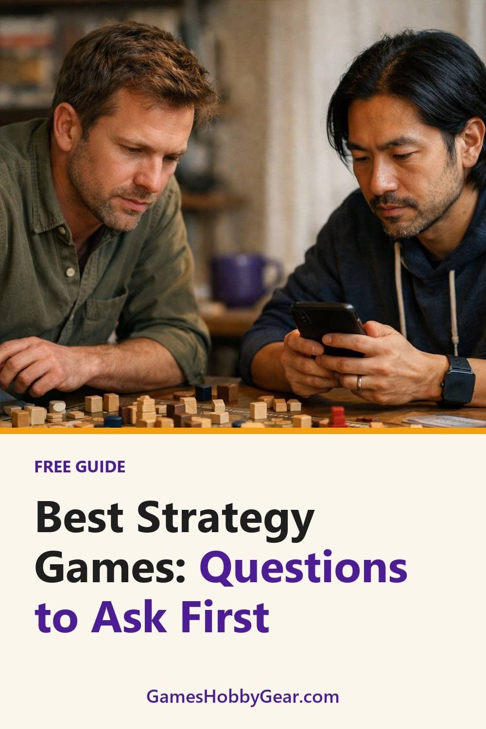 Best Strategy Games: Questions to Ask First. The list includes How long will a game last?, How many players?, How complex are the rules?.